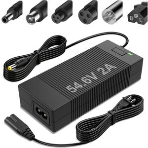 54.6V 2A Electric Charger for 48V 13S Lithium Battery, Electric Bike Scooter Charger Replacement for Jetson, Gotrax, Razor, Ninebot, Segway, Swagtron, Hiboy, 6 Plugs Fast Battery Charger