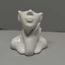 Ceramic Face Vase, White Flower Vases for Decor Female Form Head Half Body Vase Boho Unique Decorative Modern Style for Home Living Room Office Book Shelf (Medium)