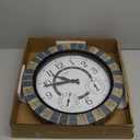 Presentime & Co 18" Illuminated in/Outdoor Clock with Smart Sensor and Night Light, Waterproof, Large Wall Clock with Thermometer & Hygrometer, for Garden and Patio - Oil Rubbed Bronze