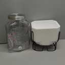 2 Gallon Glass Drink Dispensers for Parties, Sun Tea Glass Jar for Outside Beverage Dispenser with Stand+Lid 2 Press-Spigots(Easy for kids) Fruit Infuser, Beverage Dispensers-Mason Jar