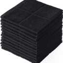 Glynniss Dishcloths Kitchen Highly Absorbent Dish Rags 100% Cotton Dish Cloths for Washing Dishes, Cleaning (Black, 11x11)