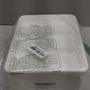 Qi Boo Compostable 5 Compartment Plates Disposable, 10.25 x 8.25 inch, [100-Pack] Heavy Duty Paper Plates with dividers, Sturdy School Lunch Trays, White Large Paper Dinner Plates for Buffet Party