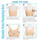 Hands Free Pumping Bra Hands-Free Breast Pump Bra Nursing Bra for Pumping, Holding & Nursing, Beige, Medium