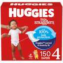 Huggies Size 4 Diapers, Little Snugglers Baby Diapers, Size 4 (22-37 lbs), 150 Count (6 Packs of 25)