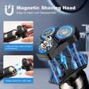 4-in-1 Electric Razor for Men, Magnetic Floating Heads, LED Display, IPX7 Waterproof, Travel Lock & Nose Trimmer - Complete Grooming Kit Gift Set