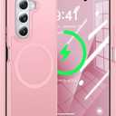 Magnetic for Samsung Galaxy Z Fold 7 Case Compatible with MagSafe [Fast Wireless Charging][Anti-Fingerprint][Military Shockproof] Translucent Matte Silicone Bumper for Z Fold 7 Case, Light Pink