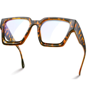 livho Oversized 99% Blue Light Glasses for Woman - Rectangle Fashion Glasses for Computer, Chic Preppy Frame - Anti Eyestrain