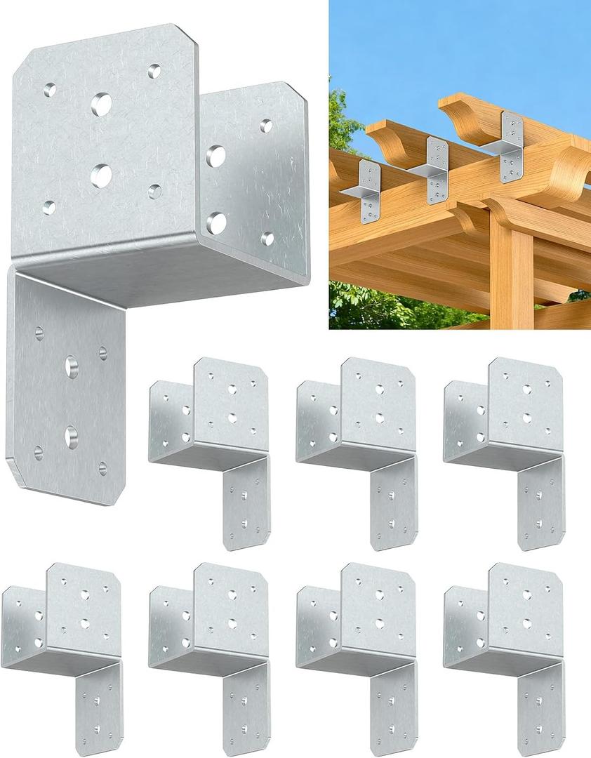 Heavy Duty Angle Brackets for 4x4，4x6 Post, Galvanized 8-Pack