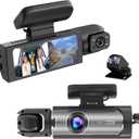 Dashcam Front and Inside,Car Camera Dash Cam for Cars,Driving Recorder with IR Night Vision,Loop Recording,Wide Angle Lens,3.16 Inch IPS Screen,Parking Mode (Silver Gray)