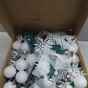 Pop Up Christmas Tree with Lights, 5FT Collapsible Tinsel Pencil Christmas Tree with White Ornaments and 8 Lighting Modes, Easy Setup and Organize for Home Office Party Holiday Decor, 11.81"D x 11.81"W x 59.06"H