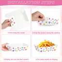50 Pcs Valentines Paper Food Trays, Disposable Conversation Heart Serving Tray Valentine's Decorations, Love Holder Snack Food Boats, Popcorn Hot Dog Container for Wedding Birthday Party Supplies