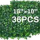 Crowye 36 Pcs 10 x 10 Inch Grass Wall Panel, Artificial Boxwood Wall Panels