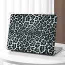 Compatible with MacBook Air 13 Inch Case2022 2021 2020 2019 2018 Release A1932 A2179 M1 A2337 Touch ID, Aesthetic Leopard Leather Plastic Hard Shell Case Transparent Keyboard Cover, Grey