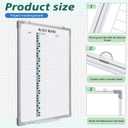 Lincia in and Out Magnetic Dry-Erase Board 24" x 18" Aluminum Framed White Board with Lines 33 Names with Magnetic Dry-Erase Marker, Eraser, and 35 Magnets Wall-Mounted for Office Employee