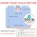 Adamson A21 Analog Scales for Body Weight - Up to 300 LB - New - Anti-Skid Rubber Surface + Large Numbers - Analog Bathroom Scale - Affordable - Durable with 20-Year Assurance - Light Blue