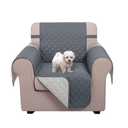 U-NICE HOME Recliner Chair Covers Reversible Chair Cover Pet Covers for Dogs with Elastic Straps Water Resistant Diamond Quilted (23'' Armchair, Dark Blue/Light Grey)