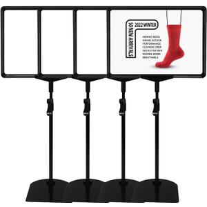 Sign Holder Stand,Sign Stand for Display,Adjustable Sign Holders For Table Top,Table Sign Holders 8.5 x 11,4 Packs, (Black, 39''height 4pcs)
