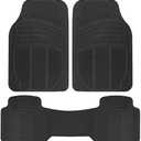 BDK ProLiner Car Floor Mats for Cars Trucks SUV, 3-Piece All-Weather Heavy Duty Rubber Liners with Universal Trimmable Fit, Durable Waterproof Vehicle Auto Floor Mats with Capture Ridges, Black