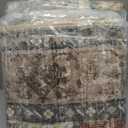 Area Rugs 5'x7' Washable Non-Slip, Floral Vintage Distress Print Pattern Medallion Carpet for Living Room Bedroom Dining Room, Brick Red Rust Neutral Brown Burnt Orange Green