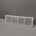 Fits 24x6 Duct Opening | Steel Triangular Baseboard Return Air Grille by Handua | Efficient Air Flow | Air Register Vent Cover Grill | 3-13/16" Depth | White | Outer Dimensions: 25-3/4" x 6-5/8"