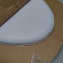 Mayfair Padded Toilet Seat, Cushioned Soft Vinyl over Wood Core Seat, Secure Hinges, Easy Clean, Made in USA, Elongated, White
