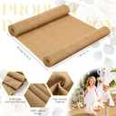 Tudomro 40 Inch x 50 Ft Extra Long Natural Burlap Wedding Aisle Runner Outdoor Jute Burlap Aisle Runner for Wedding Ceremony Rustic Indoor Carpet for Walkway (Elegant Style)
