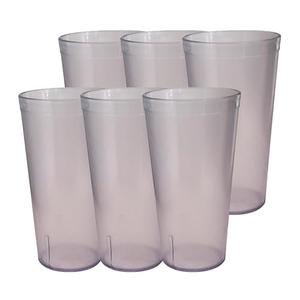 Party Outlaw Clear Plastic Cup Tumblers 6 Pc 32oz Lightweight, Heavy Duty Stackable Cafe Style Plastic Glasses. Reusable & Dishwasher Safe Ice Tea & Water Cupsafe Ice Tea & Water Cups