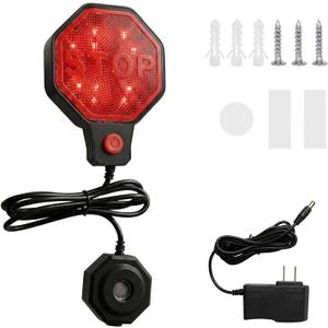 Garage Parking Aid Adjustable Garage Parking Sensor Aid with Red/Yellow/Green LED Display, Garage Car Stop Indicator Set Stop Distance 6"6 ft, Battery (Not Included) or Power Cord Powered