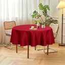 sancua 2 Pack Round Tablecloth 60 Inch Red, Stain and Wrinkle Resistant Table Cloth - Washable Polyester Table Cover for Dining Tables, Buffet Parties and Camping