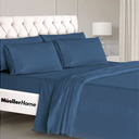 Mueller Ultratemp King Size Sheets Set, Super Soft 1800, 6 Piece, Deep Pocket up to 16" Cooling Sheets King Size, Transfers Heat, Breathes Better, Hypoallergenic, Wrinkle, Navy