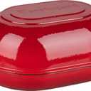VORRINGARD Enameled Cast Iron Sourdough Bread Oven, Dutch Oven, Loaf Cast Iron Bread Pan for Homemade Bread Baking, Meatloaf Pan with Lid, 7QT, Red