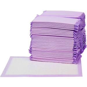 Amazon Basics Cat Litters Pee Pads, 40 Count, Universal Fit for Litter Box, Odor Control with Fresh Scent, Purple and White (40 Count (Pack of 1))