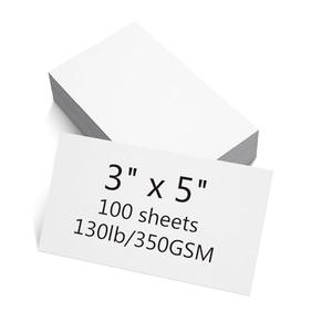 YIXUNHL 100 Sheets White Cardstock Thick Paper - Blank Heavy Weight 350gsm Cover Card Stock for Invitations, Stationery Printing, Scrapbooking, Crafts, DIY Cards, Paper Crafting (3x5 Inches)