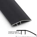 Gaahing Aluminum Floor Transition Threshold Strip, Bridge The Height Gap Between 0.2 to 0.5 inches for Doorway Ramp Tiles Laminate Planks (51.2in x 1.7in, Matte Black)