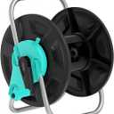 Garden Hose Reel Cart,Hold Up to 50-130 Feet of 5/8" Hose,Wall Mounted Water Hose Reel,Portable Hose Reel Holder,for Outside Car Washing, Watering