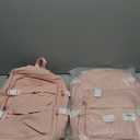 2 x Preppy Backpack for Women Teen Girls Boys Large Laptop Bookbag Casual College Daypack Cute Aesthetic School Supplies (Pink)