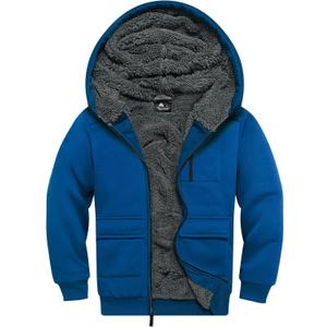 Boys Zip Up Hoodie Kid Fleece Jacket Youth Hooded Sweater Teen Sweatshrit Winter Coats (10-11 Years, Lake Blue)