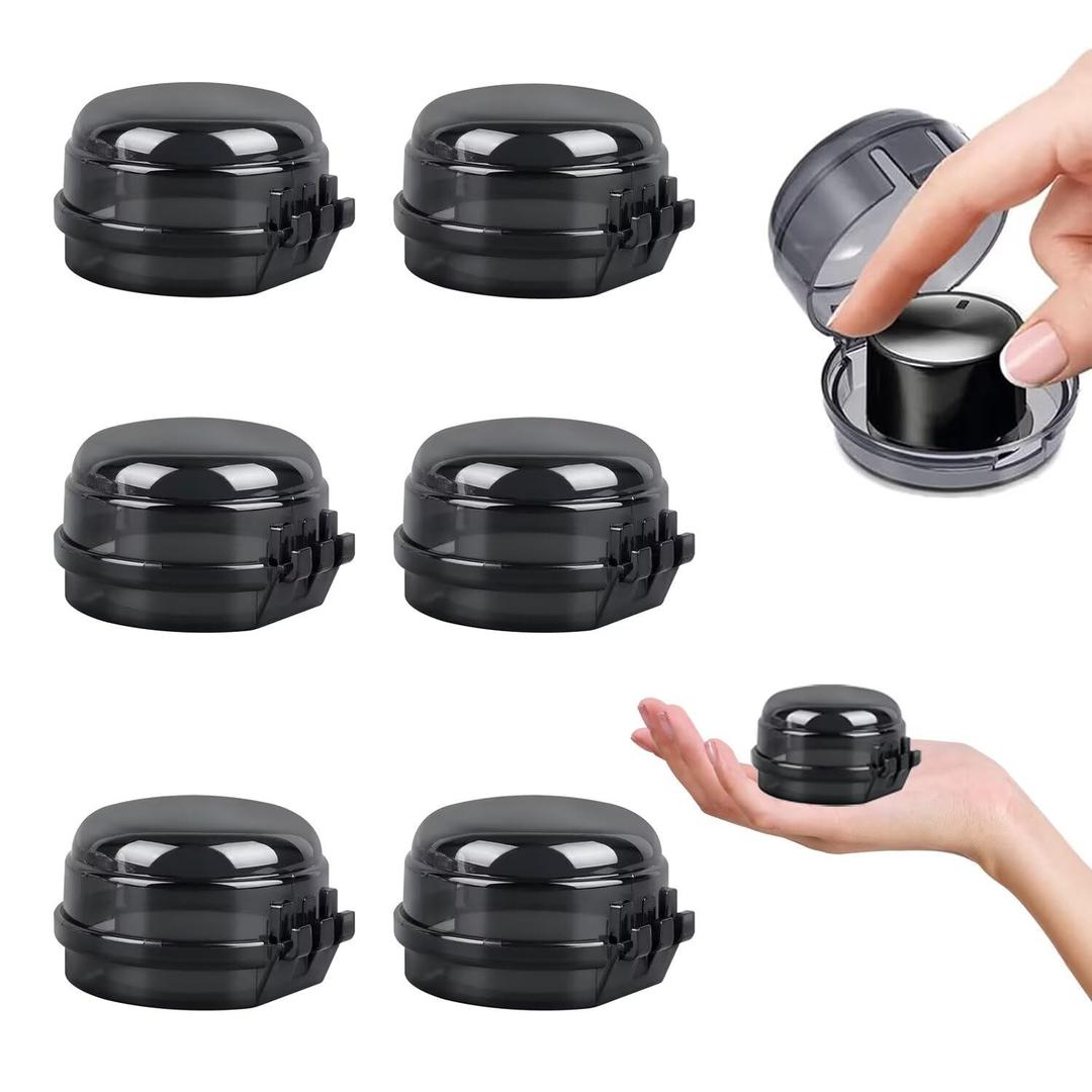 Small Size Gas Stove Knob Safety Covers: 6Pcs Child Proof Stove Covers Diameter 0.14 inches, Non-Universal Compact Size Baby Proof Oven knobs Locks for Only Height Under 1.65" (Black)