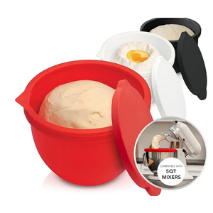 Silicone Liners for KitchenAid 5 Qt Tilt-Head Stand Mixer(Only), Odourless,Thicker, Cold/Heat-Resistant & Non-Stick, Easy Clean, Fits 5 Quart Mixing Bowl, Set of 3 with Lids