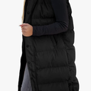 Women's long Quilted Vest hooded sleeveless Button Down puff vest cotton padded jacket winter coat Size S
