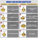 20PCS Brake Bleeder Adapter Kit Master Cylinder Bleeder Kit with Quick Connector, Durable & Well-sealed Brake Pressure Bleeder Kit Compatible with Honda Toyota VW Ford