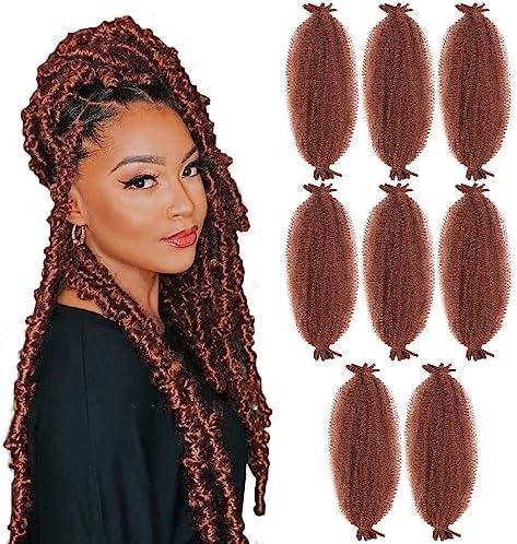 WIGER Marley Twist Braiding Hair 18 Inch 16 Packs Ginger Afro Kinky Curly Crochet Braids Pre-Separated Spring Twist Crochet Hair Three-tone Synthetic Afro Twist Extensions for Faux Locs (350 Color) set of 2