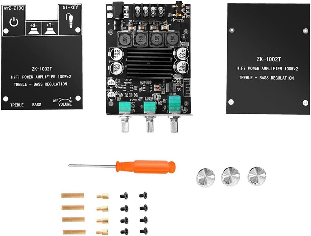 HiFi Bluetooth 5.0 Digital Amplifier Audio Board Power Amplifier DC12~24V/5A 100W+100W