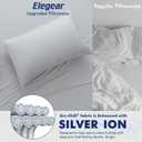Elegear Silver Infused Cooling Pillow Cases for Hot Sleepers, Clean Fabric Cooling Pillowcase Q-Max>0.5, Soft Silky Pillowcases for Hair & Skin, Summer Zipper Pillowcase Cover Set of 2-Standard, Gray