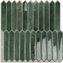 Green Long Hexagon Tile Peel and Stick Backsplash, 10 Sheets Self-Adhesive Wall Tiles Stick on Back Splash for Kitchen, Bathroom, Fireplace,RV(12"12")