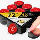 X-bet MAGNET Heavy Duty Adhesive Magnets - Ultra Strong 1" Round Sticky Magnet for Whiteboard & Fridge - Planning & Organization (1", 72 pcs)