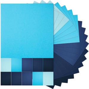 Sinmoe 100 Sheets 5 Shades Cardstock Paper 8.5 x 11 Inches 180gsm Solid Core Printer Paper for Scrapbooking DIY Arts Crafts Making Office Home Supplies (Blue Series)