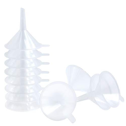 Small Funnel, 2.16inch Clear Plastic Mini Funnels for Science Lab Bottle Filling Liquid, Essential Oils, Perfume(12 Pack)