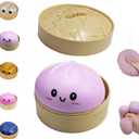 Dumpling Squishies,Glitter Dumpling, Glitter Squishy with Box,Easter Basket Stuffers (Purple)