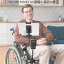 Tablet Holder for Wheelchair Arm [Pro Version] Long Arm Gooseneck Electric Wheelchair Tablet Mount Clamp for iPad Pro12.9 11 Air Mini, Galaxy Tab, iPhone, 4-13" Device